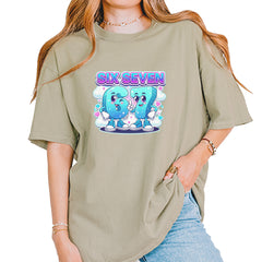 67 Six Seven Meme Kawaii Cloud Vintage Soft Unisex T-shirt Khaki
