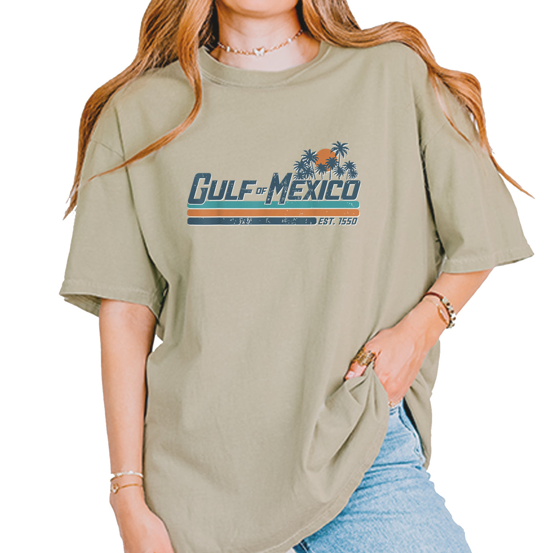 Gulf Of Mexico Established Year 1550 Vintage Soft Unisex T-shirt Khaki