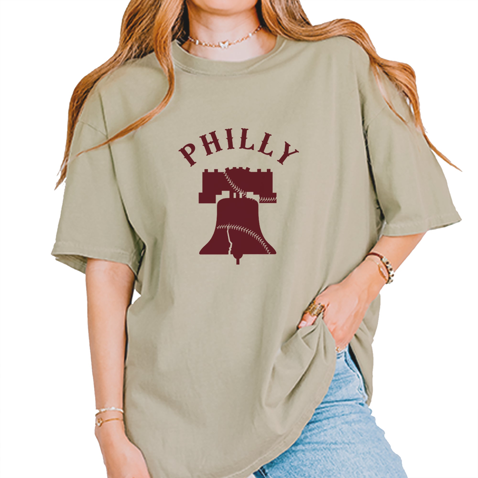 Philly Cracked Liberty Bell Vintage Soft Unisex T-shirt Khaki