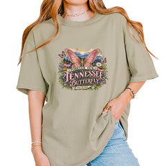 Forever Our Tennessee Butterfly Dolly Vintage Soft Unisex T-shirt Khaki