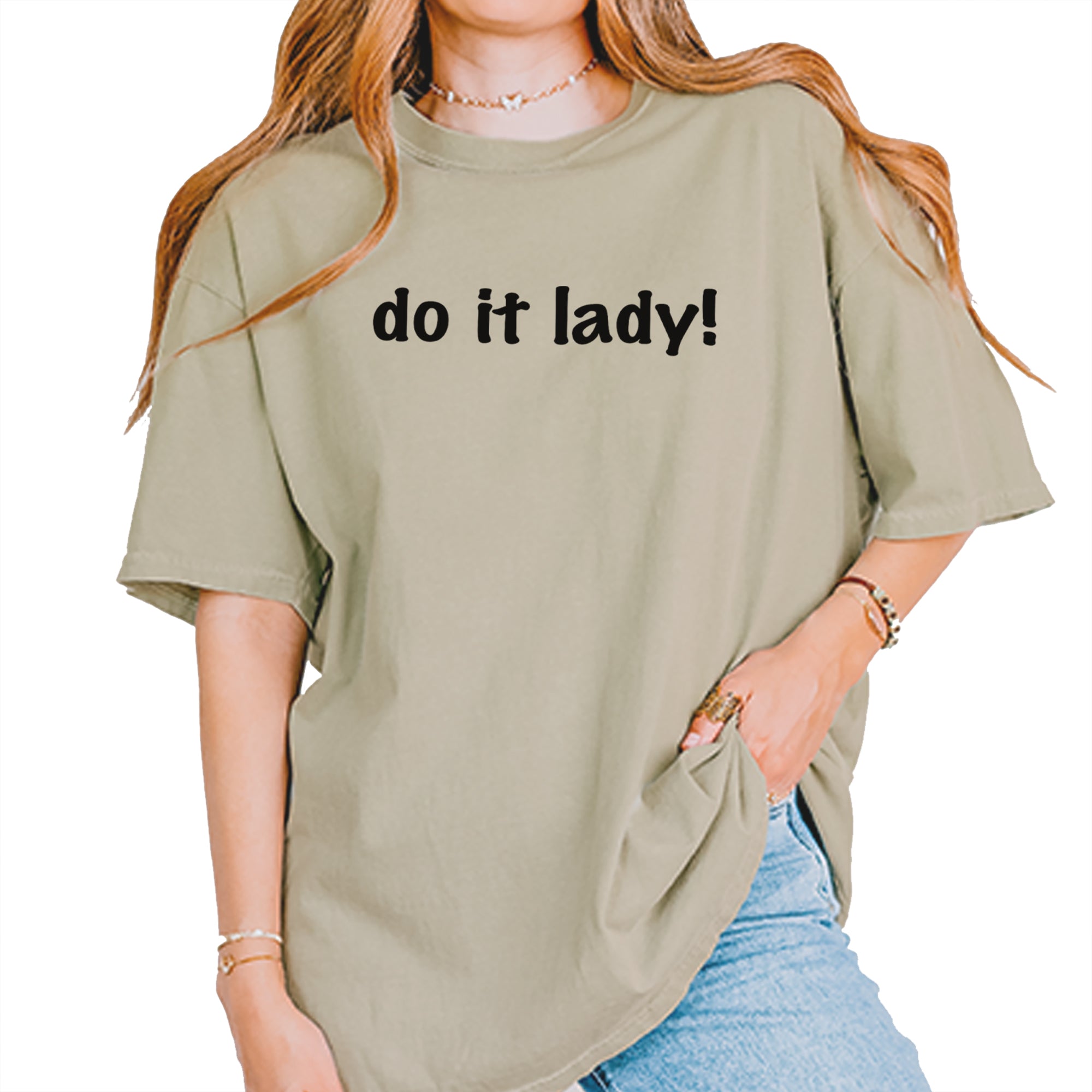 Do It Lady Viral Meme Vintage Soft Unisex T-shirt Khaki