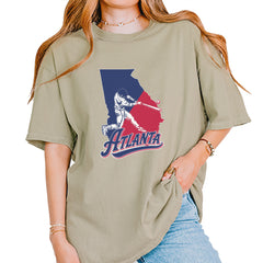 Atlanta Georgia Batter Up Vintage Soft Unisex T-shirt Khaki