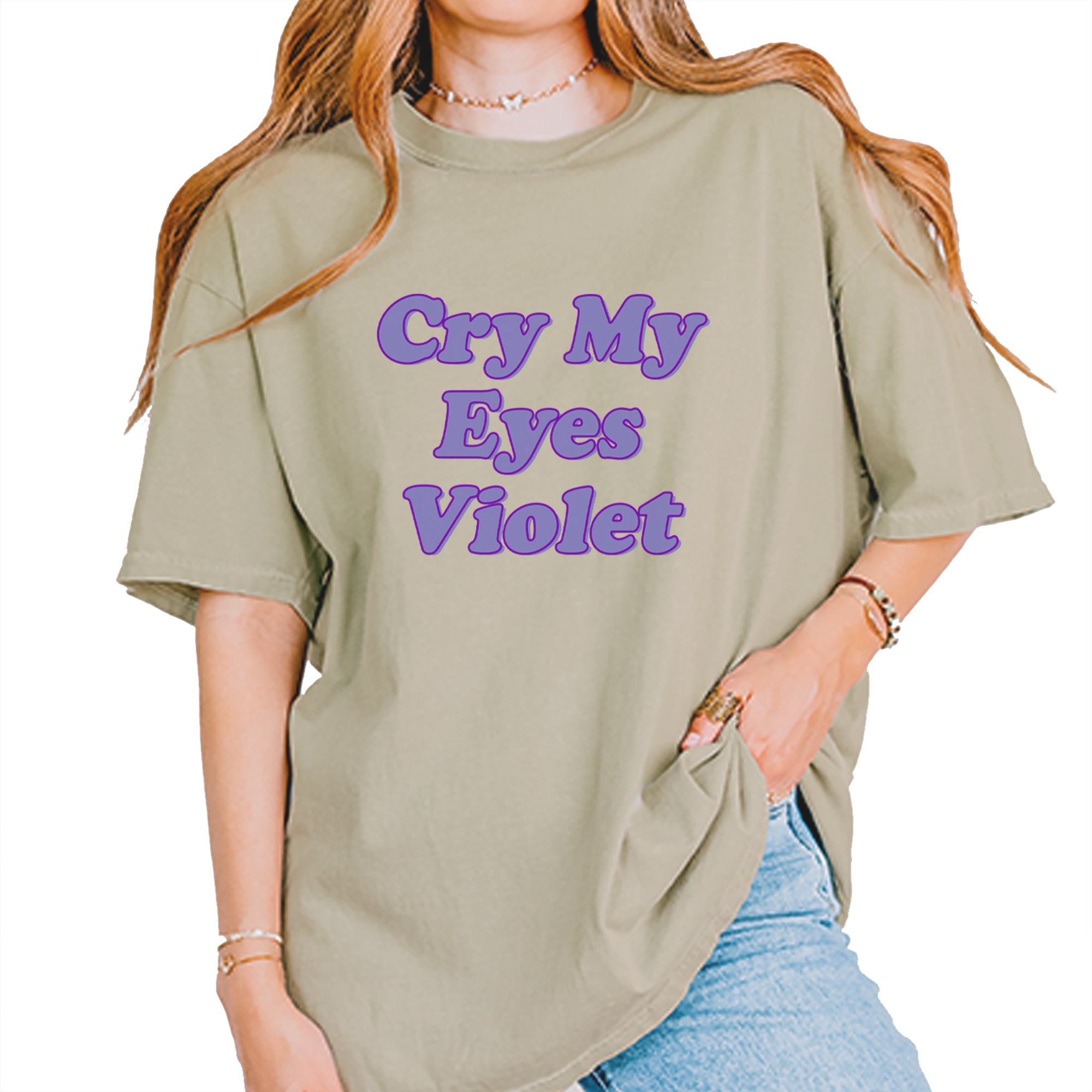 Cry My Eyes Violet Drama Queen Vintage Soft Unisex T-shirt Khaki