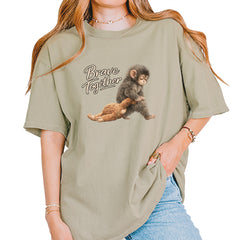 Punch Brave Together Stuffed Animal Vintage Soft Unisex T-shirt Khaki
