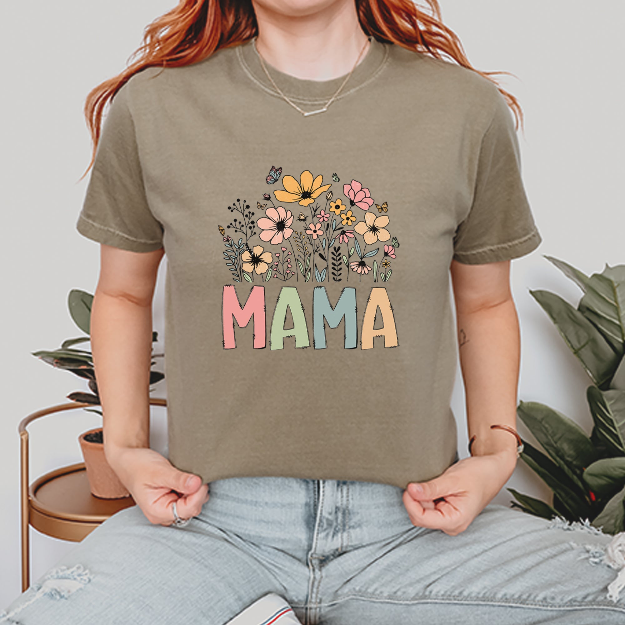 Mama Wildflower Retro Flower Vintage Soft Unisex T-shirt 