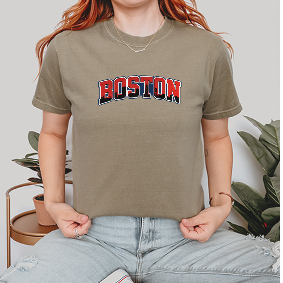 Boston City Pride Skyline Vintage Soft Unisex T-shirt 