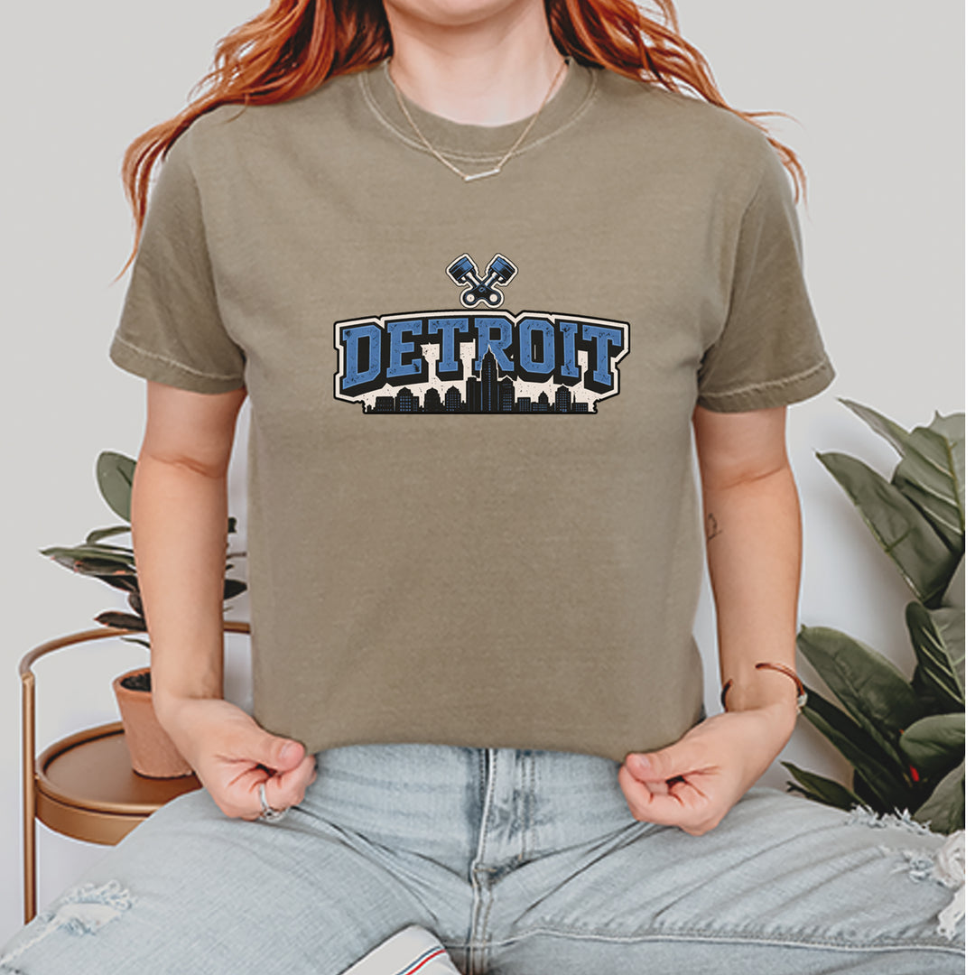 Detroit Motor City Retro Piston Vintage Soft Unisex T-shirt 