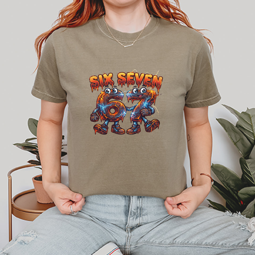 67 Lava Lightning Six Seven Meme Vintage Soft Unisex T-shirt 