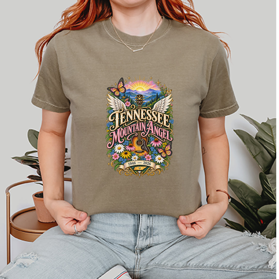 Tennessee Mountain Angel Wings Dolly Vintage Soft Unisex T-shirt 
