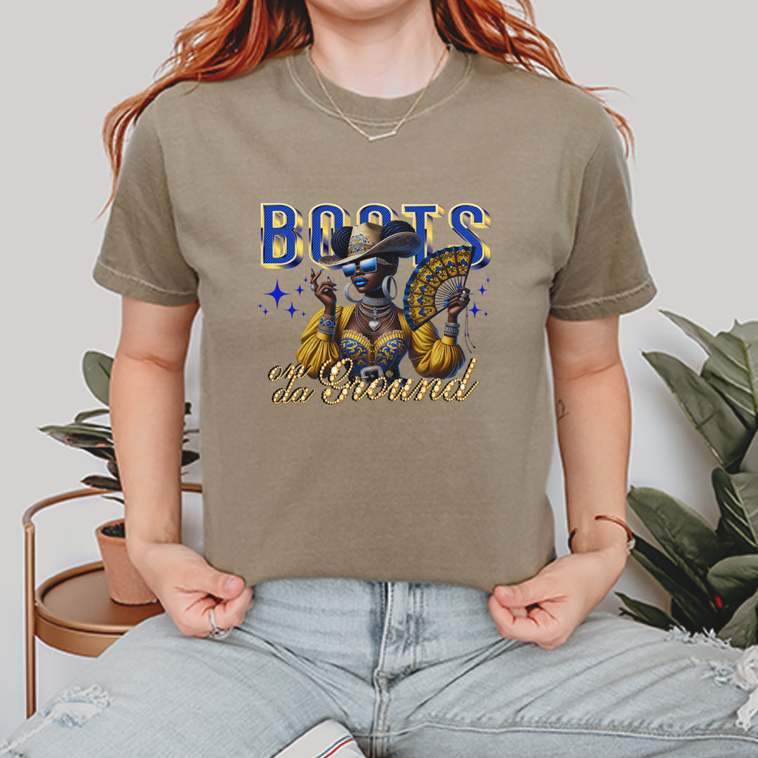 Boots On Da Ground Folding Fan Vintage Soft Unisex T-shirt 