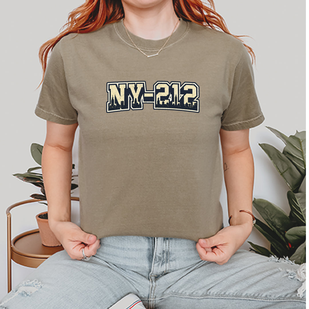New York City 212 Area Code Skyline  Vintage Soft Unisex T-shirt 