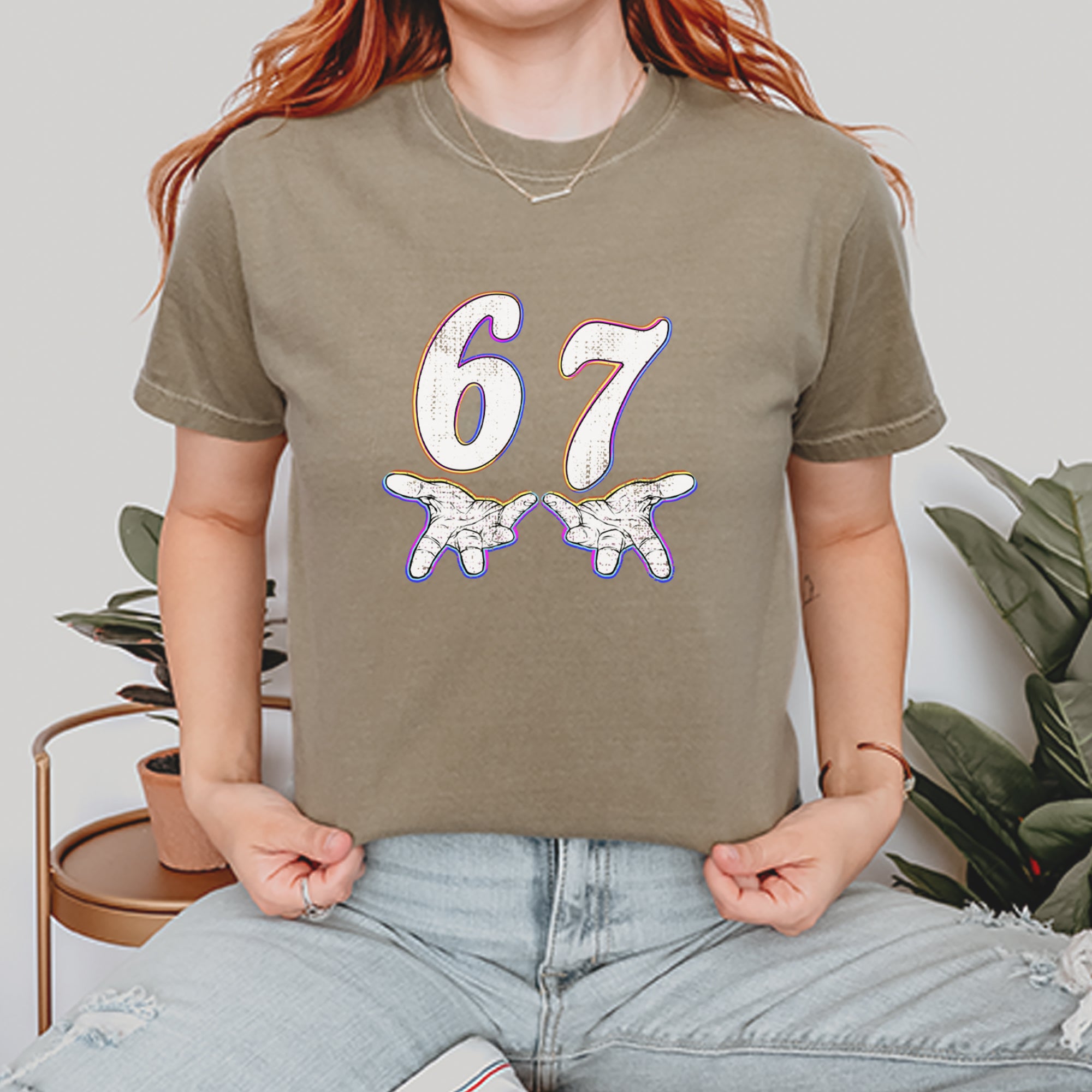 67 Hands Meme Viral Drill Vintage Soft Unisex T-shirt 