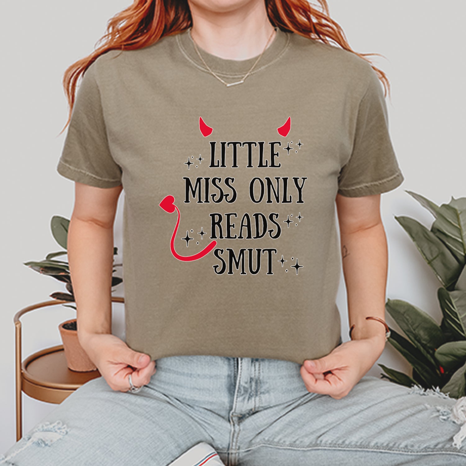 Little Miss Only Reads Smut Devilish Vintage Soft Unisex T-shirt 
