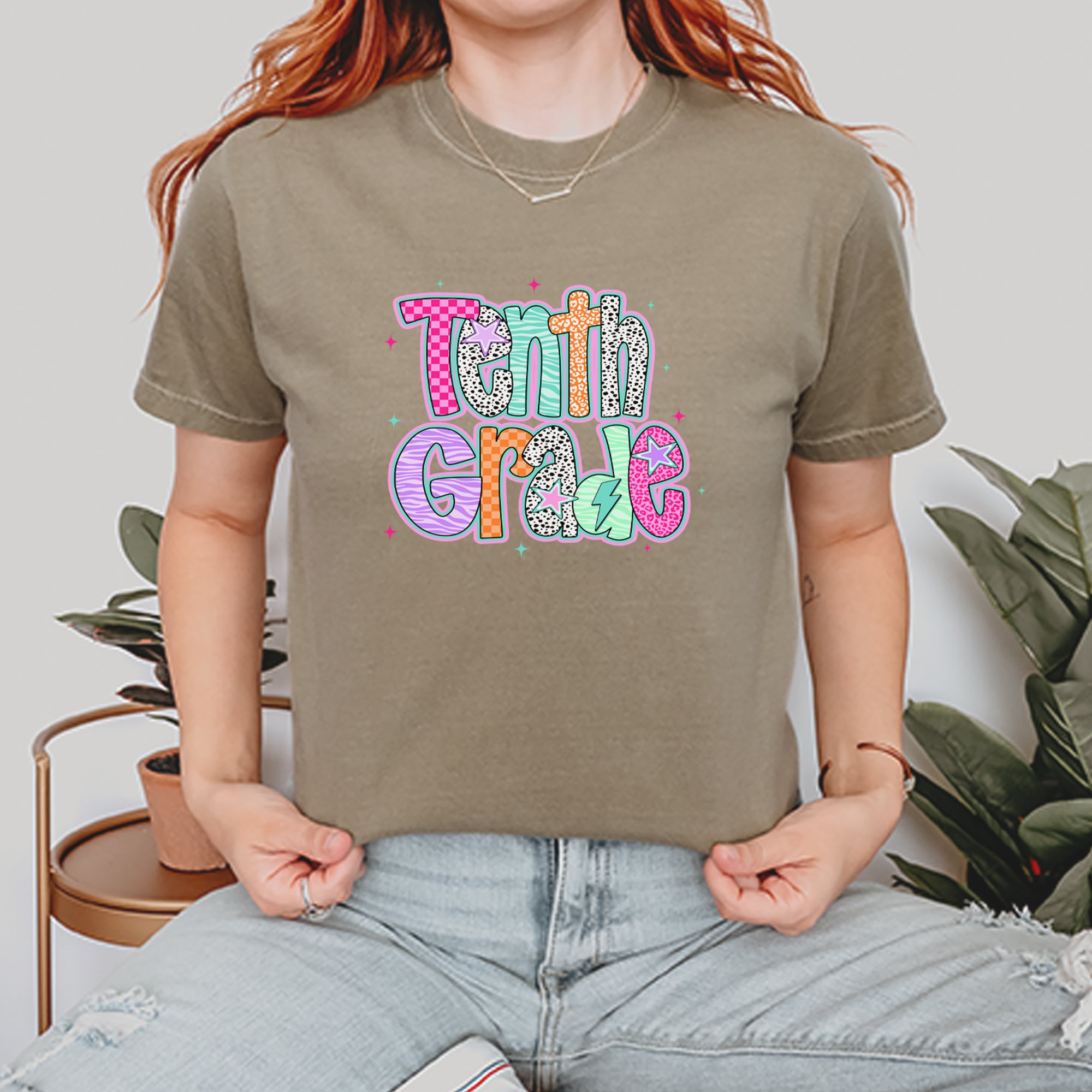 Tenth Grade Trendsetter Colorful Back to School Vintage Soft Unisex T-shirt 