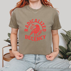 Radicalized by Basic Decency Dove Protest Statement Vintage Soft Unisex T-shirt 