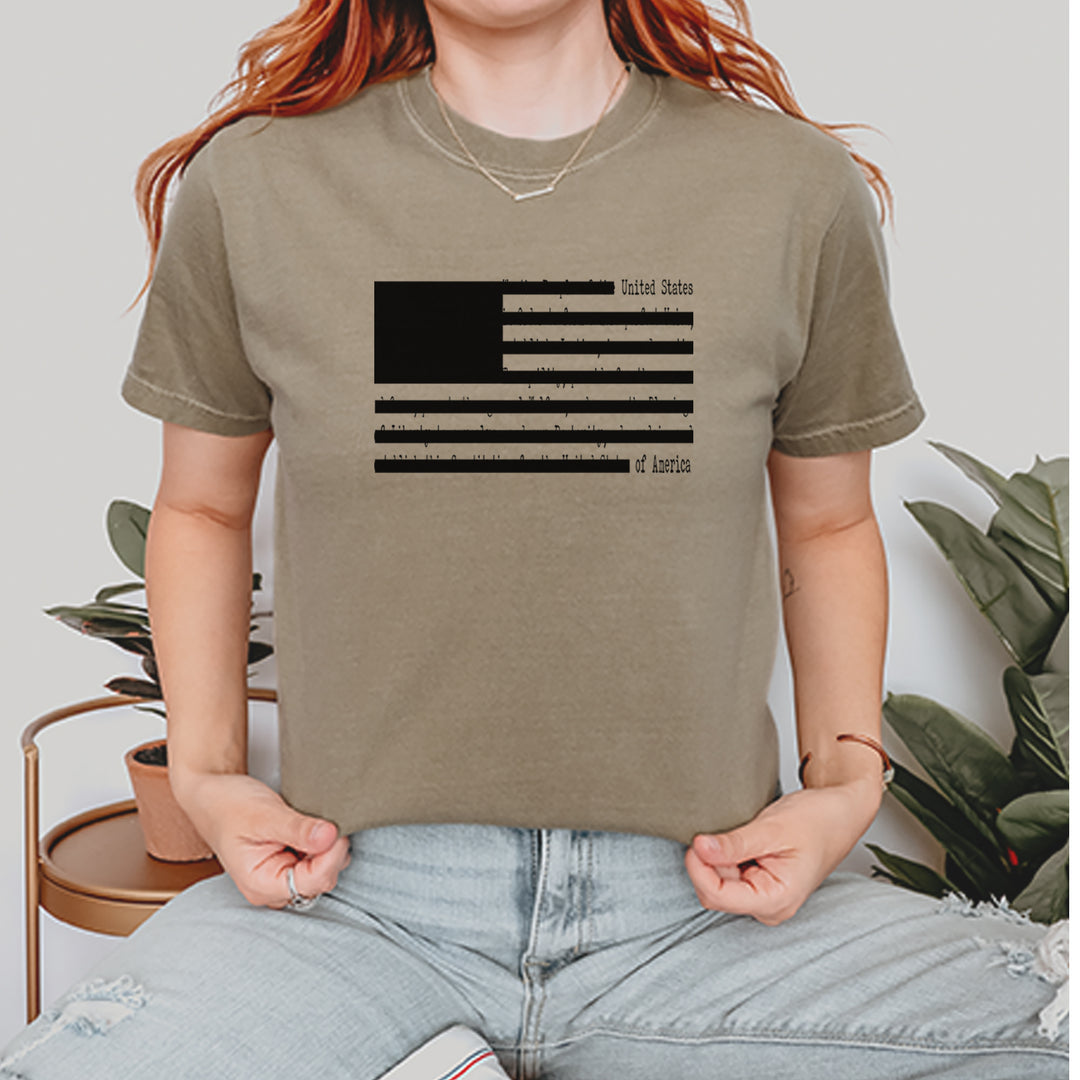Redacted American Flag Vintage Soft Unisex T-shirt 