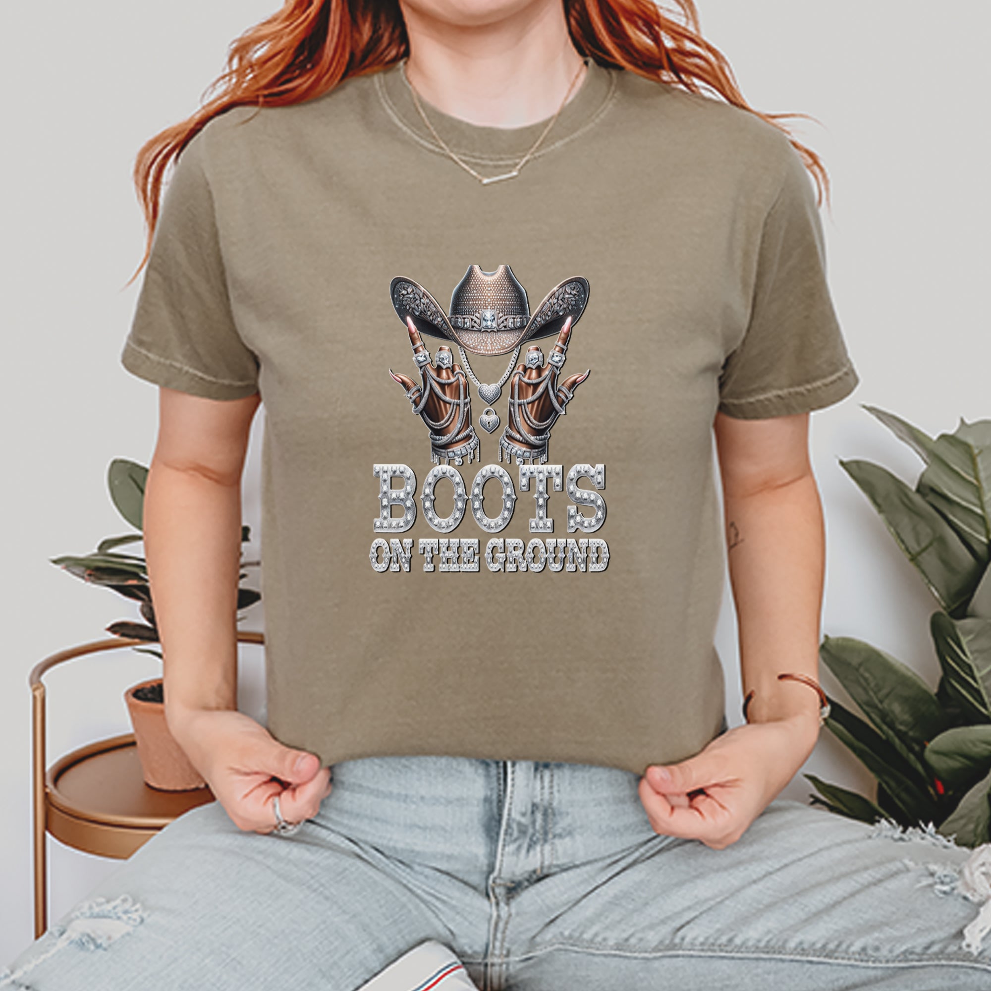 Boots On The Ground Bling Vintage Soft Unisex T-shirt 