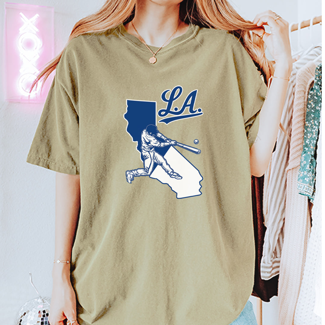 Los Angeles Baseball Batter Up Vintage Soft Unisex T-shirt 