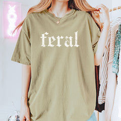 Feral Club Rat Festival Rave EDM graphic on Garment-Dyed Heavyweight Unisex T-Shirt alternate view 15