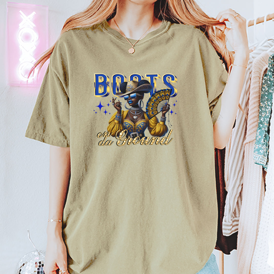 Boots On Da Ground Folding Fan Vintage Soft Unisex T-shirt 