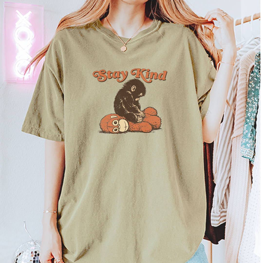 Punch Stay Kind Macaque Vintage Soft Unisex T-shirt 