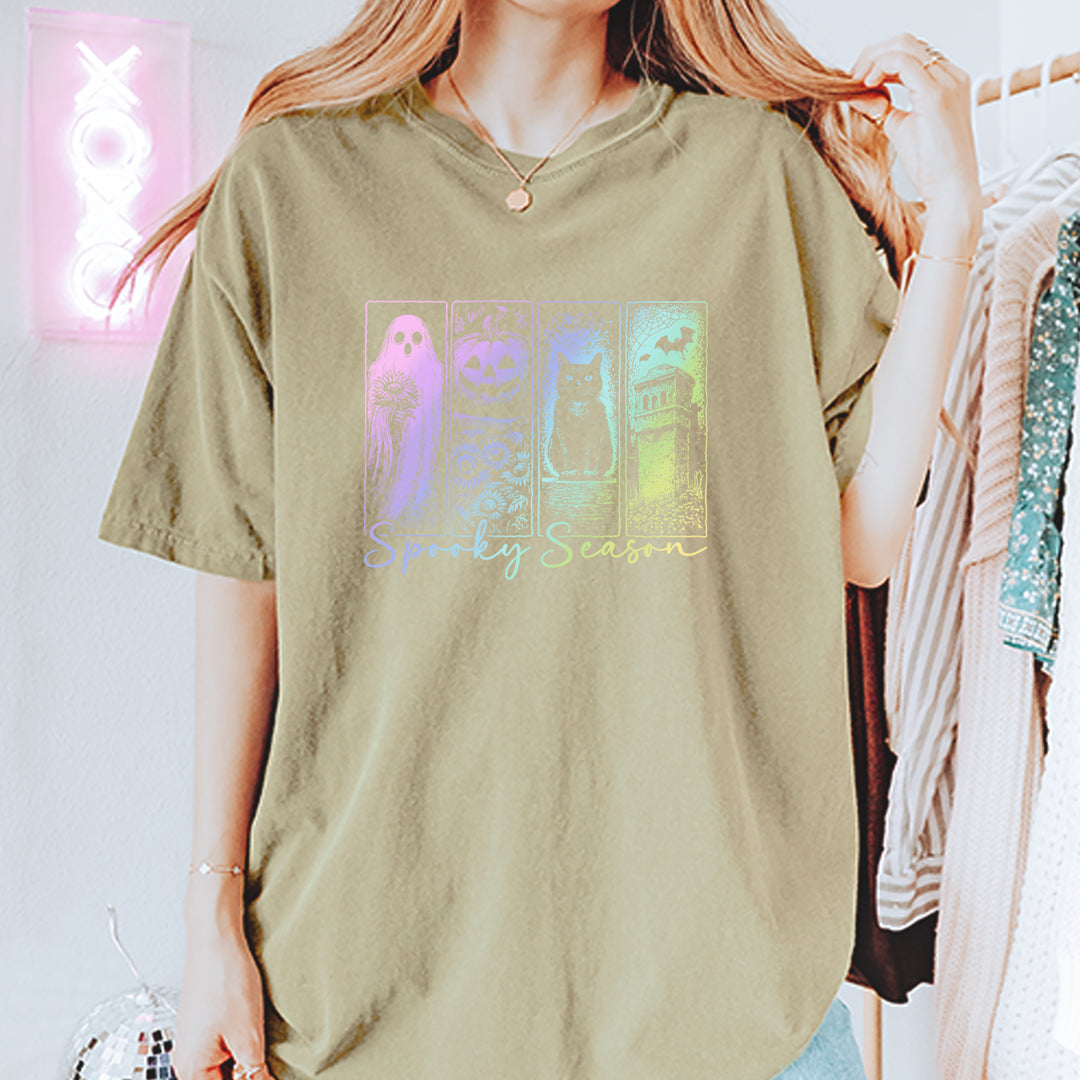 Spooky Season Cute Pastel Halloween Design Vintage Soft Unisex T-shirt 