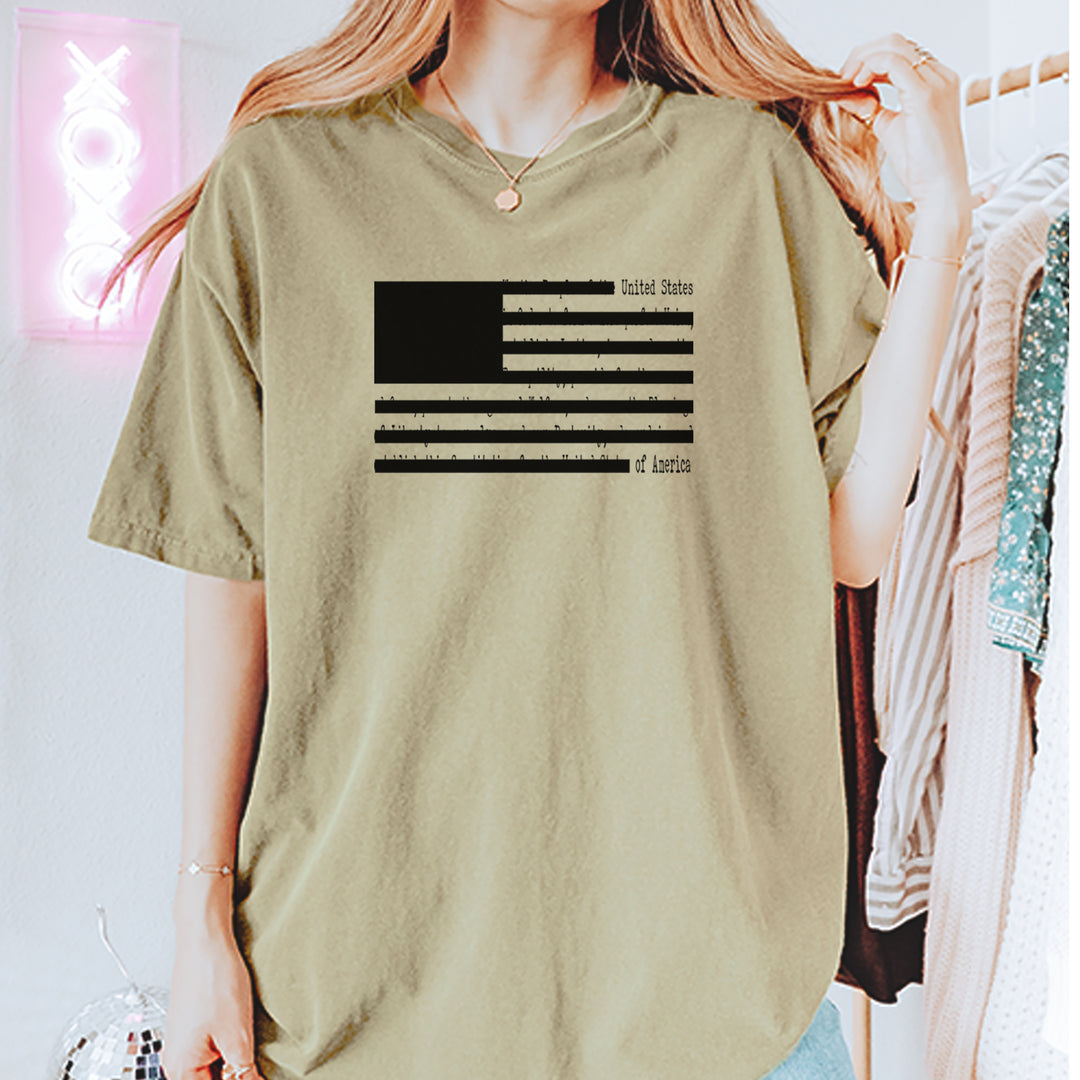 Redacted American Flag Vintage Soft Unisex T-shirt 