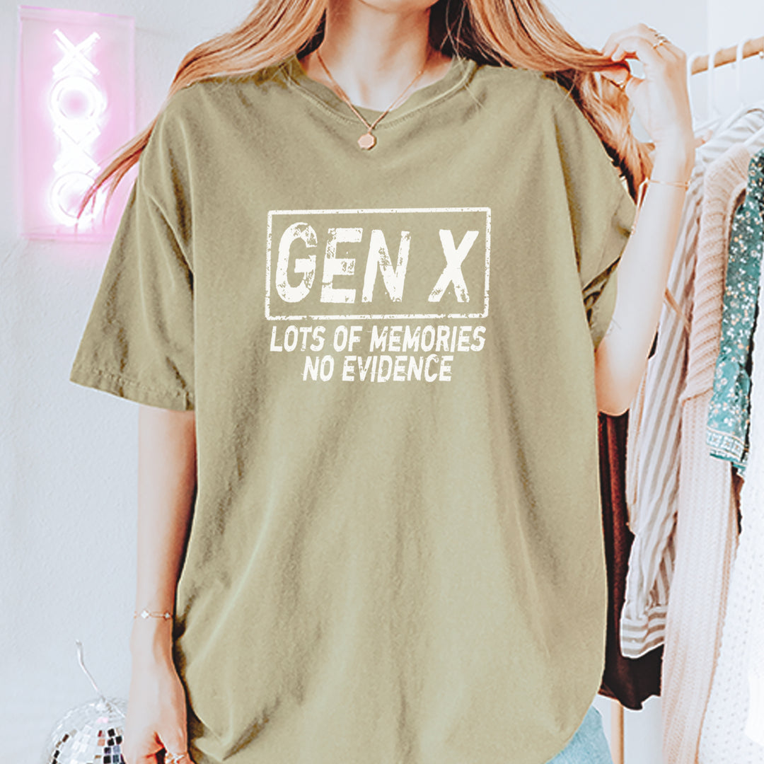 Gen X Lots of Memories No Evidence Nostalgia Vintage Soft Unisex T-shirt 
