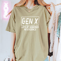 Gen X Lots of Memories No Evidence Nostalgia Vintage Soft Unisex T-shirt 