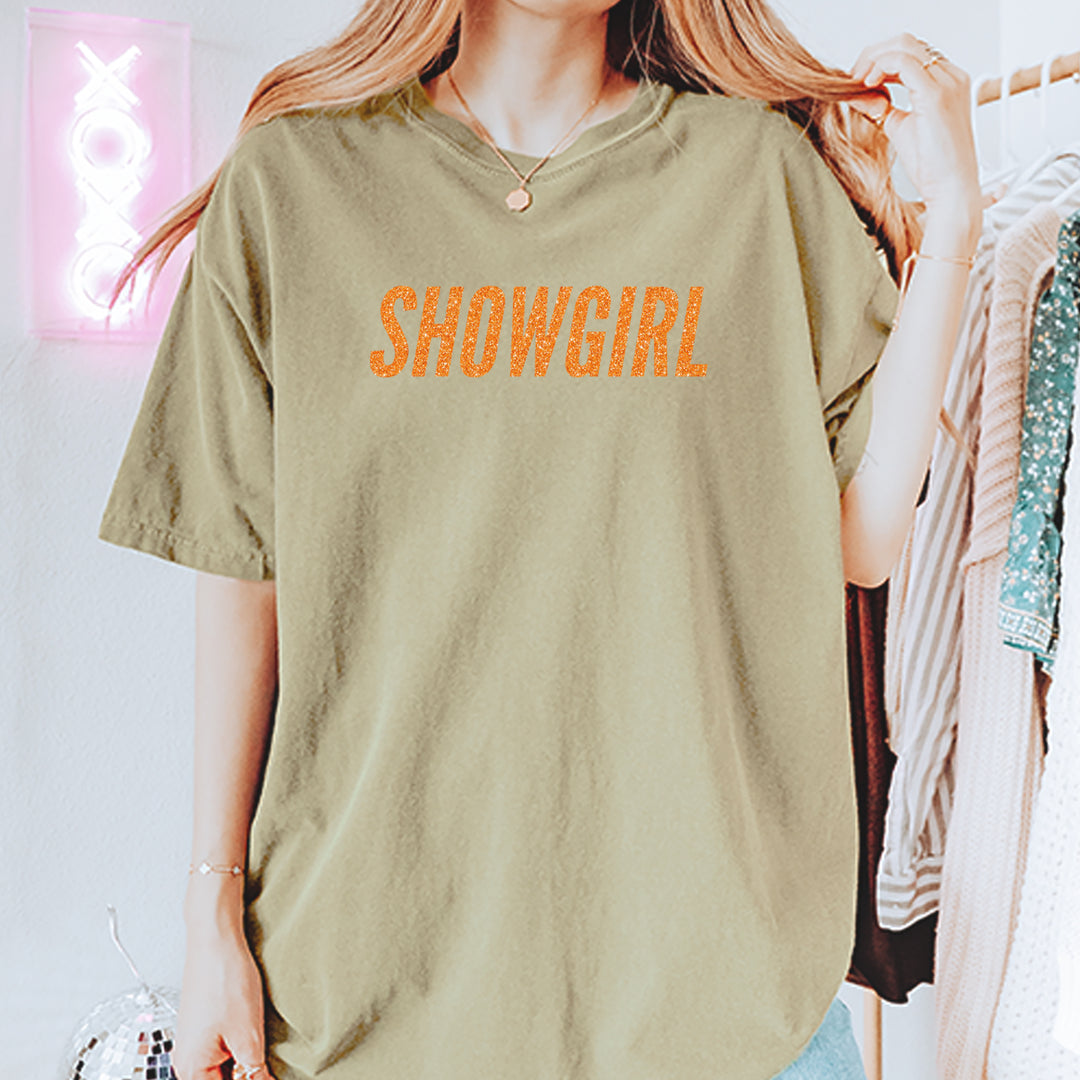 Showgirl Orange Glitter Vintage Soft Unisex T-shirt 