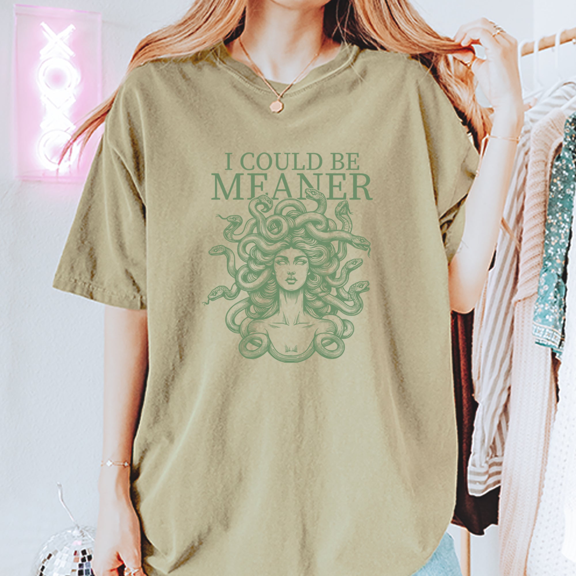 Medusa I Could Be Meaner Vintage Soft Unisex T-shirt 