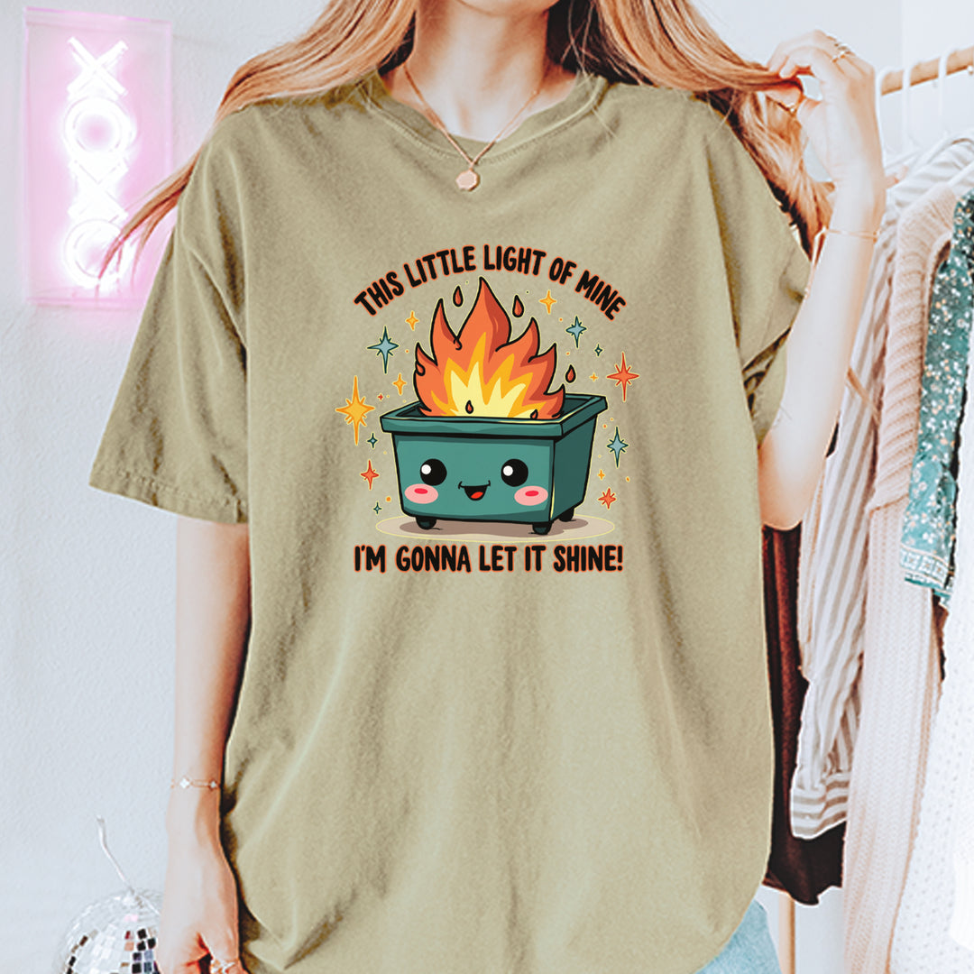 This Little Light of Mine Dumpster Fire Smile Face Vintage Soft Unisex T-shirt 