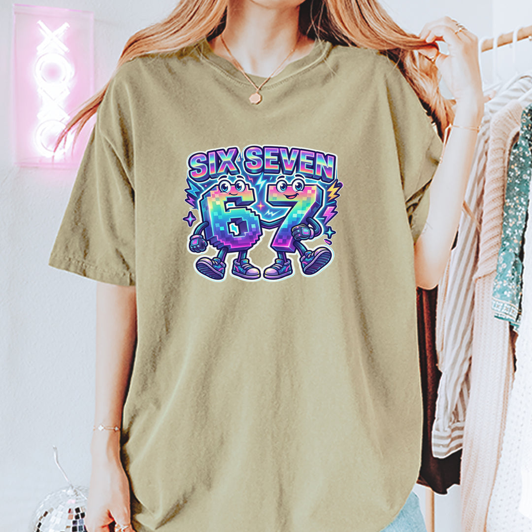 Six Seven 67 Retro Pixel Buddies Vintage Soft Unisex T-shirt 