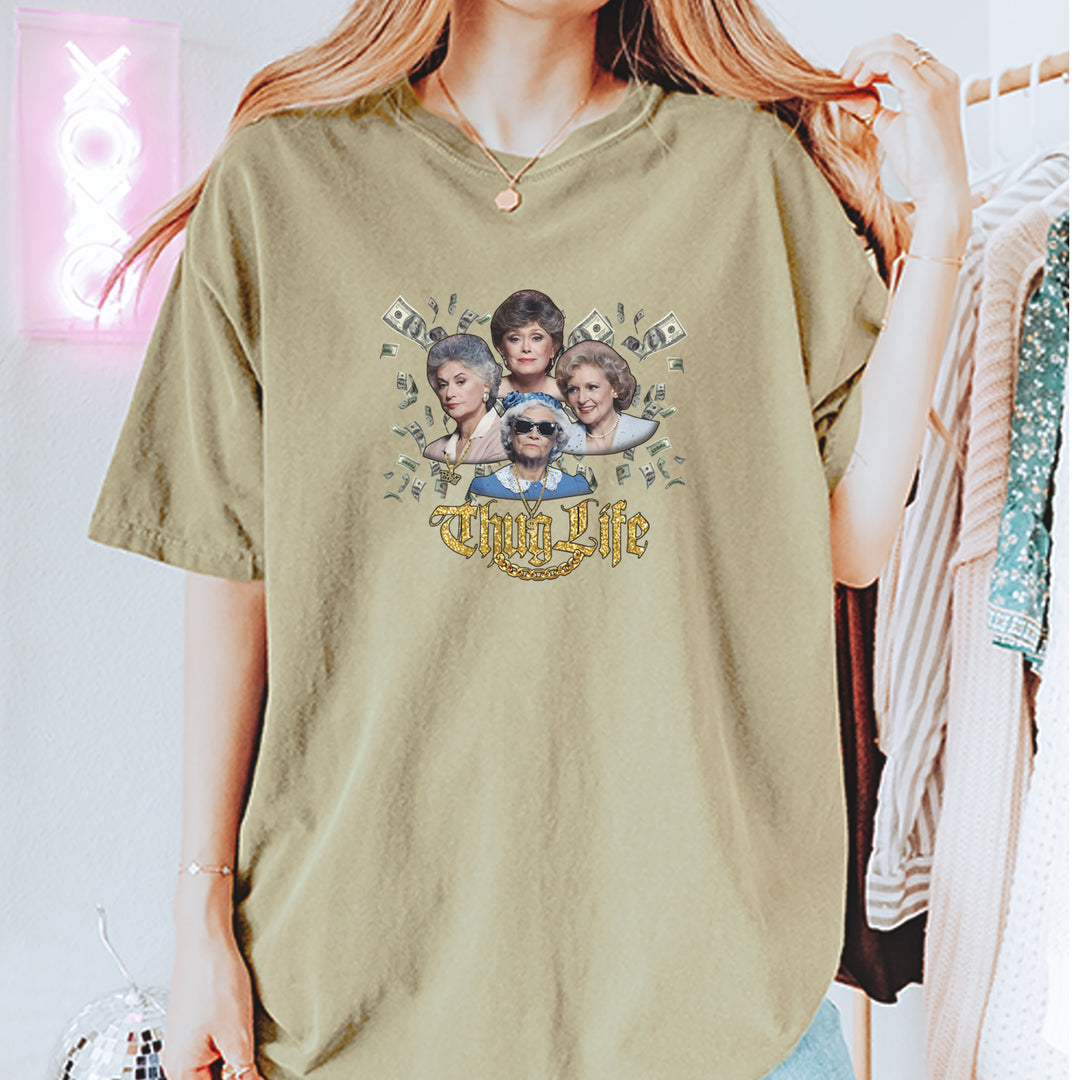Golden Chain Thug Life Girls Vintage Soft Unisex T-shirt 