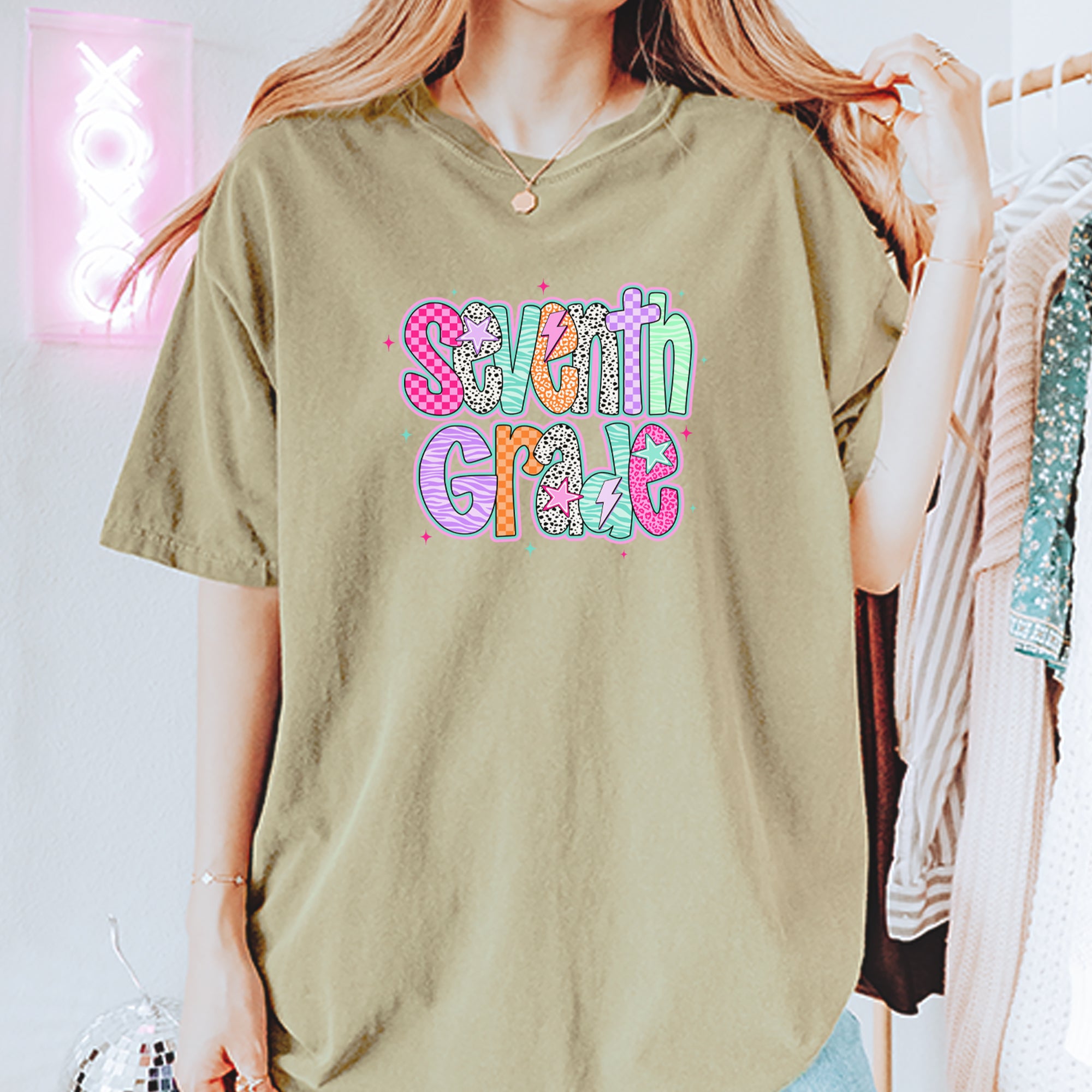 Seventh Grade Swagger Colorful Back to School Vintage Soft Unisex T-shirt 
