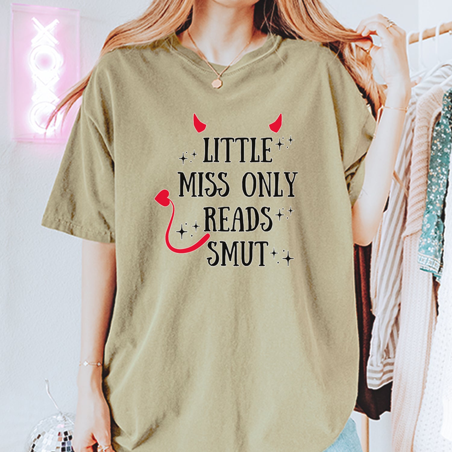 Little Miss Only Reads Smut Devilish Vintage Soft Unisex T-shirt 