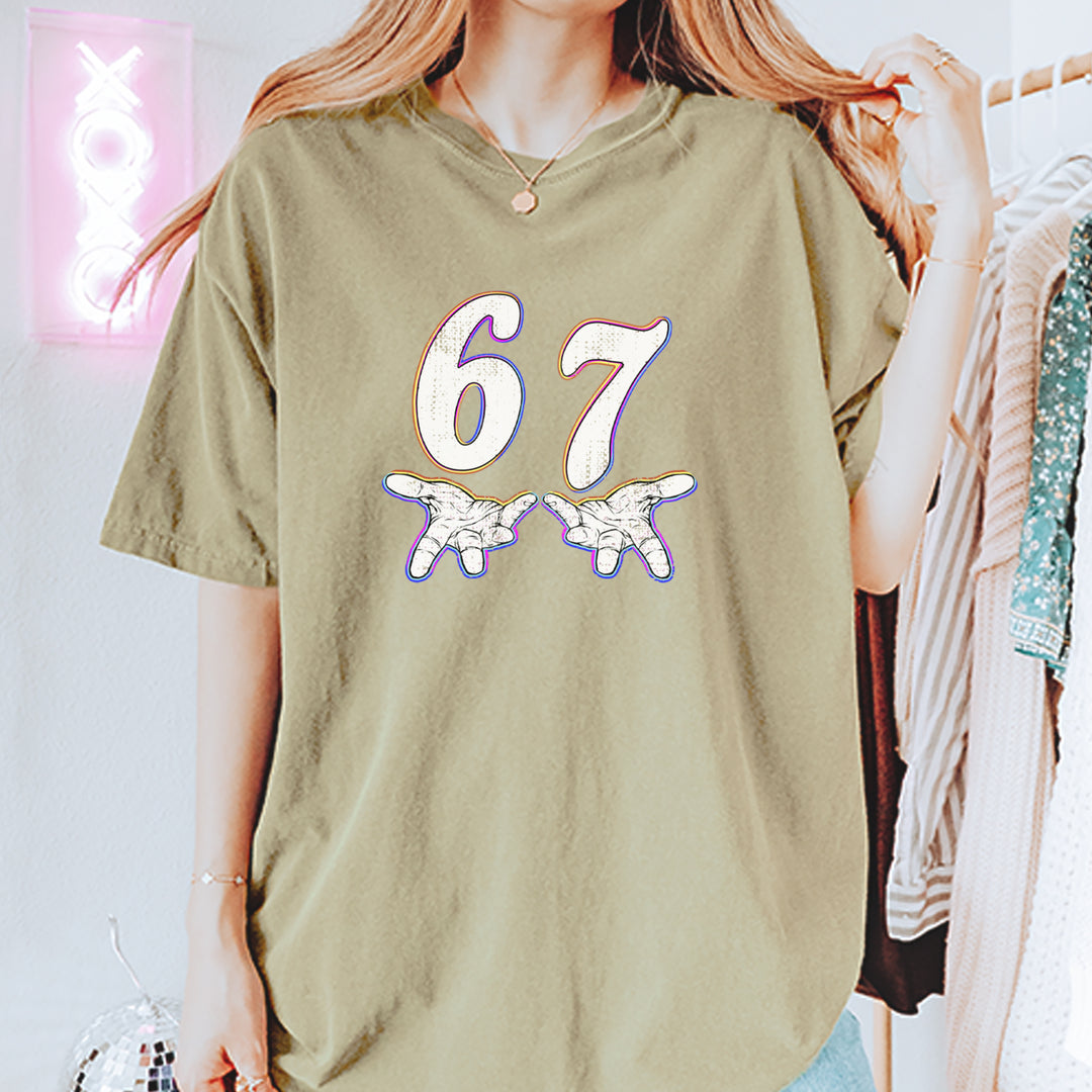 67 Hands Meme Viral Drill Vintage Soft Unisex T-shirt 