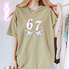 67 Hands Meme Viral Drill Vintage Soft Unisex T-shirt 