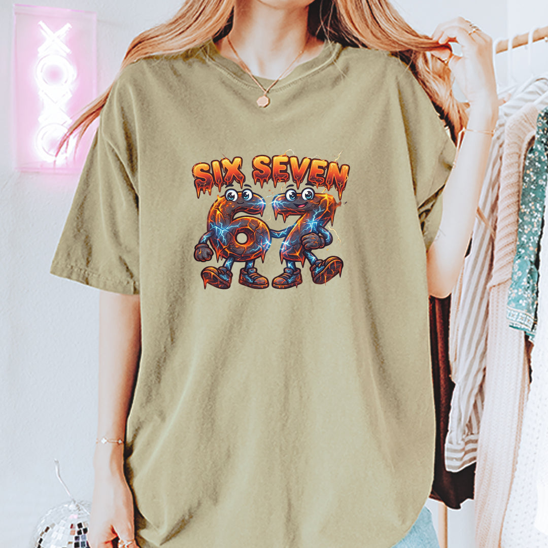 67 Lava Lightning Six Seven Meme Vintage Soft Unisex T-shirt 