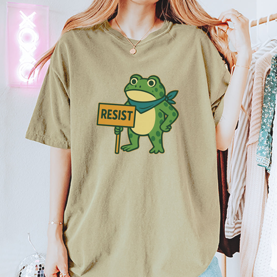 Sign Resist Meme Frog Protest Vintage Soft Unisex T-shirt 