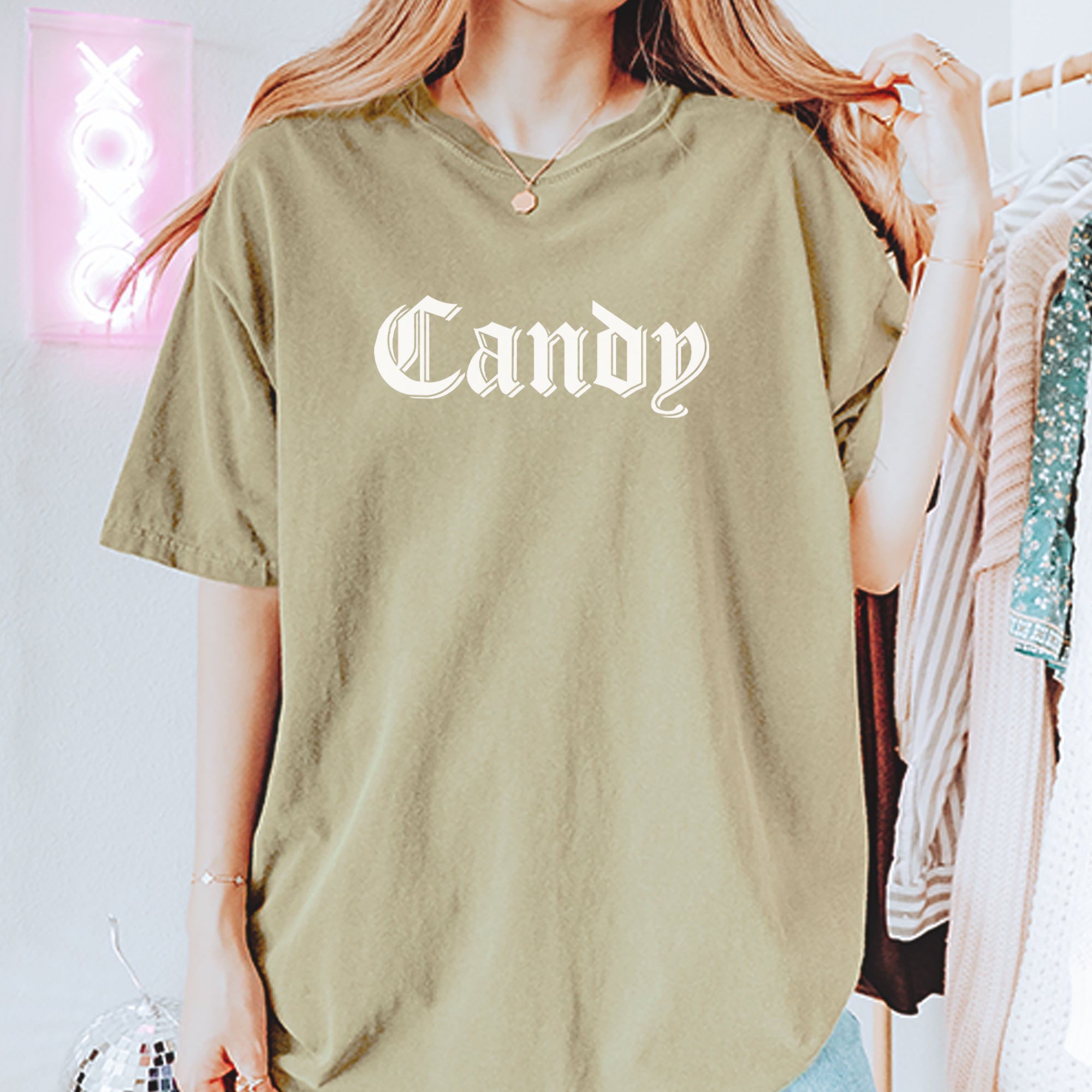 Candy Gothic Lettering Vintage Soft Unisex T-shirt 