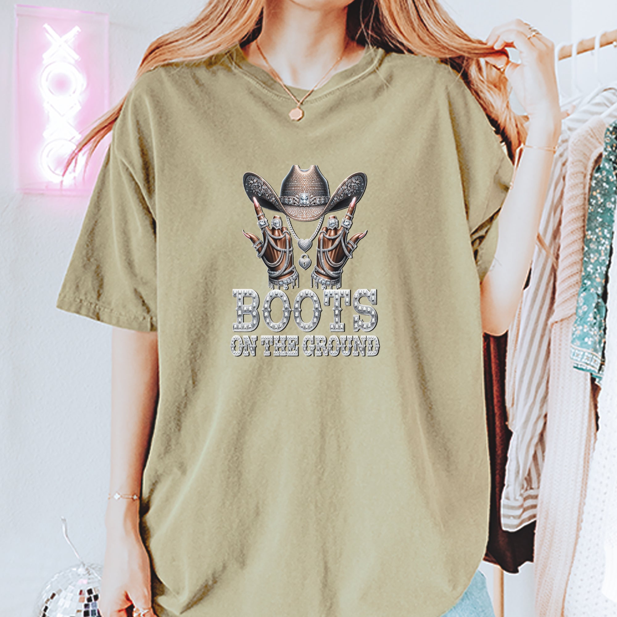 Boots On The Ground Bling Vintage Soft Unisex T-shirt 