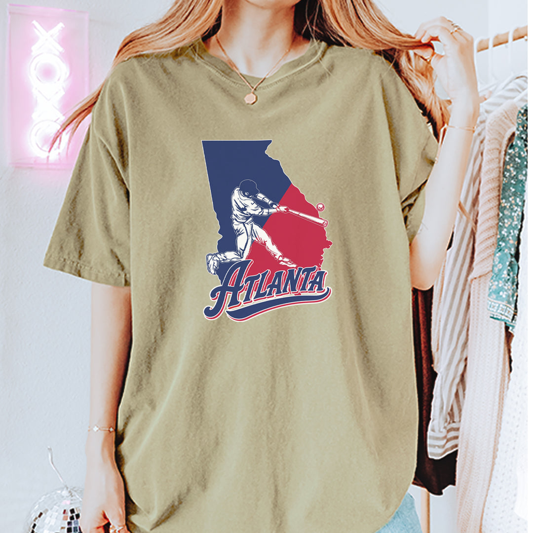 Atlanta Georgia Batter Up Vintage Soft Unisex T-shirt 