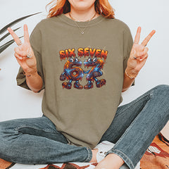 67 Lava Lightning Six Seven Meme Vintage Soft Unisex T-shirt 