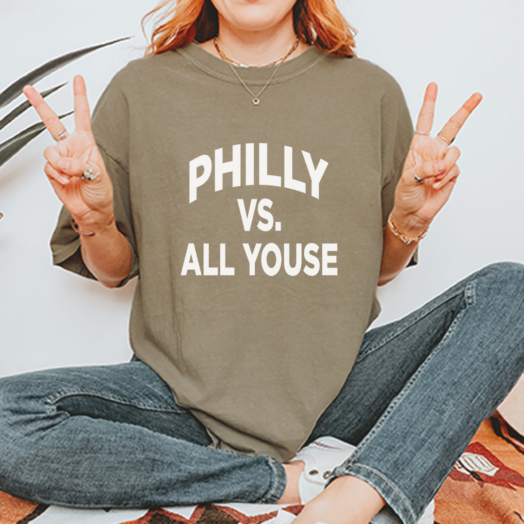 Philly Vs. All Youse Philly Thing graphic on Garment-Dyed Heavyweight Unisex T-Shirt alternate view 16