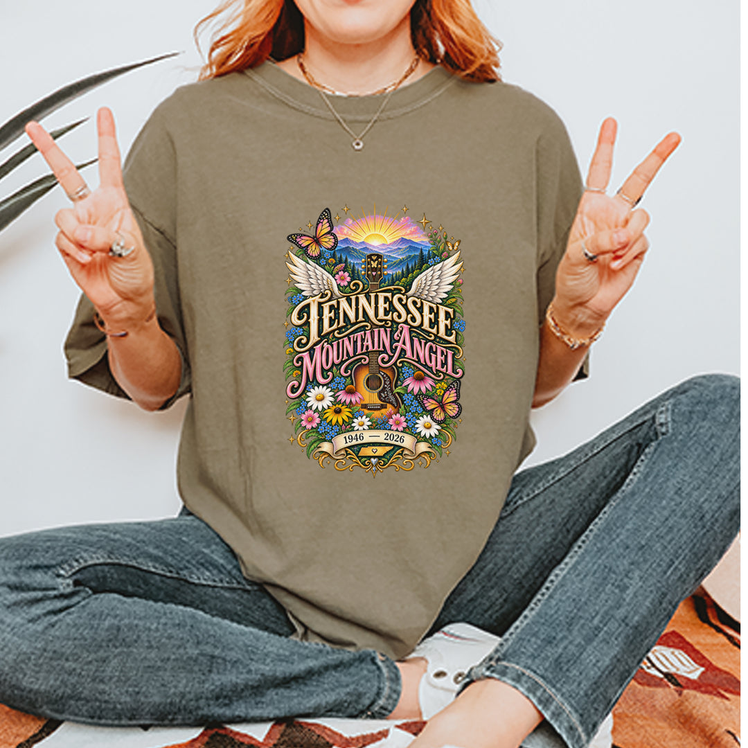 Tennessee Mountain Angel Wings Dolly Vintage Soft Unisex T-shirt 
