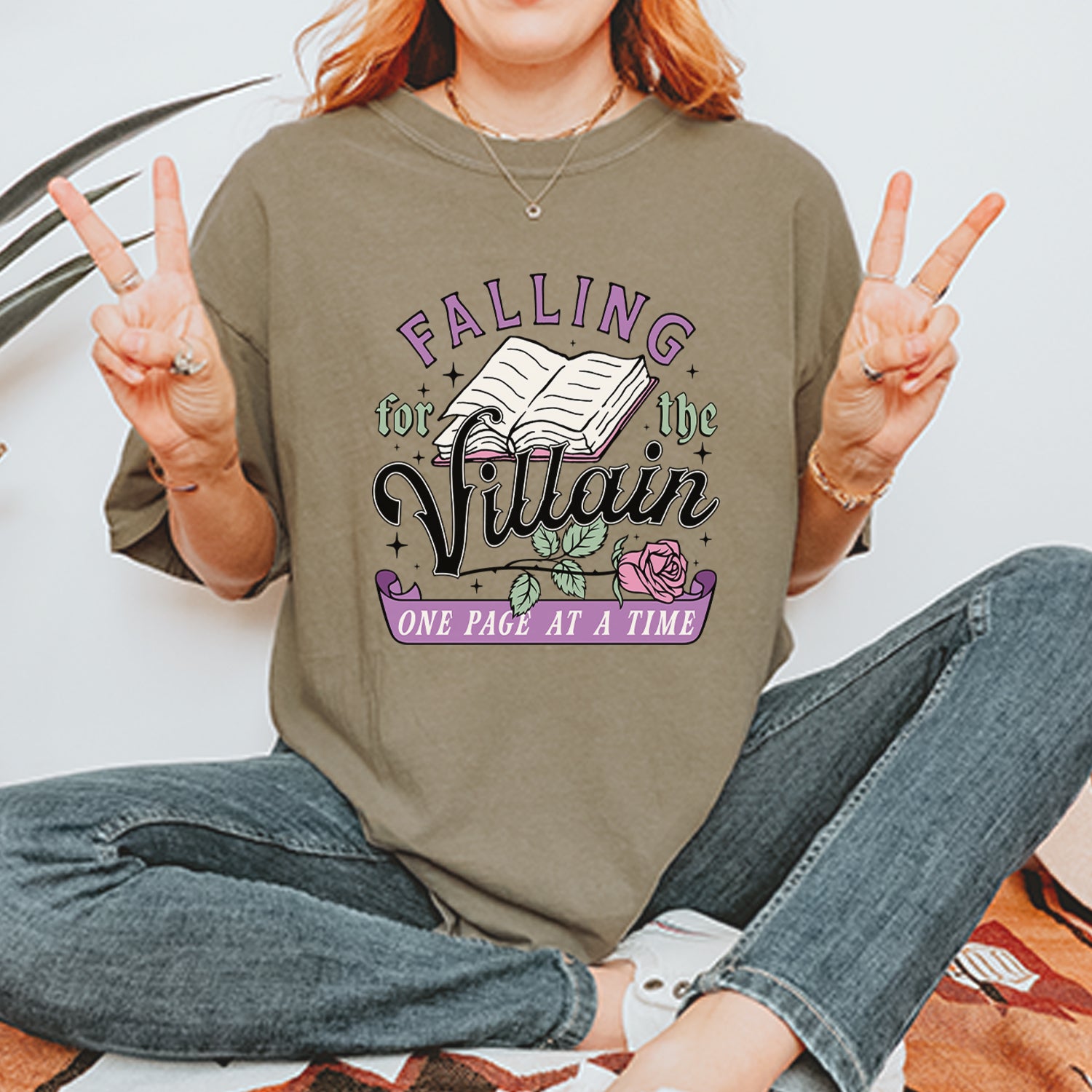 Falling For The Villain One Page At A Time Vintage Soft Unisex T-shirt 