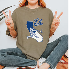 Los Angeles Baseball Batter Up Vintage Soft Unisex T-shirt 