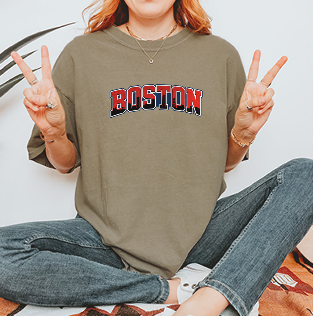 Boston City Pride Skyline Vintage Soft Unisex T-shirt 