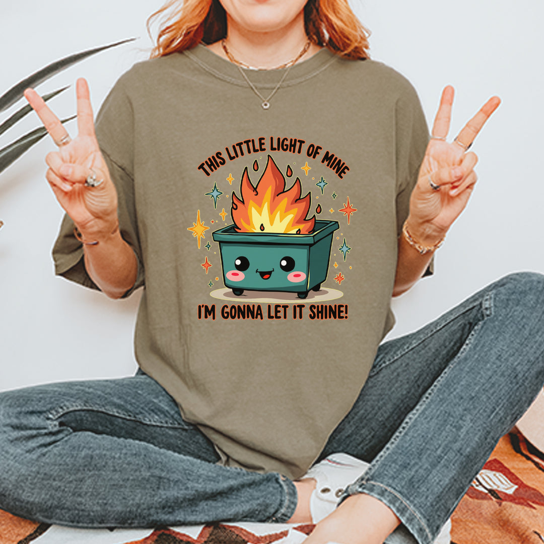This Little Light of Mine Dumpster Fire Smile Face Vintage Soft Unisex T-shirt 